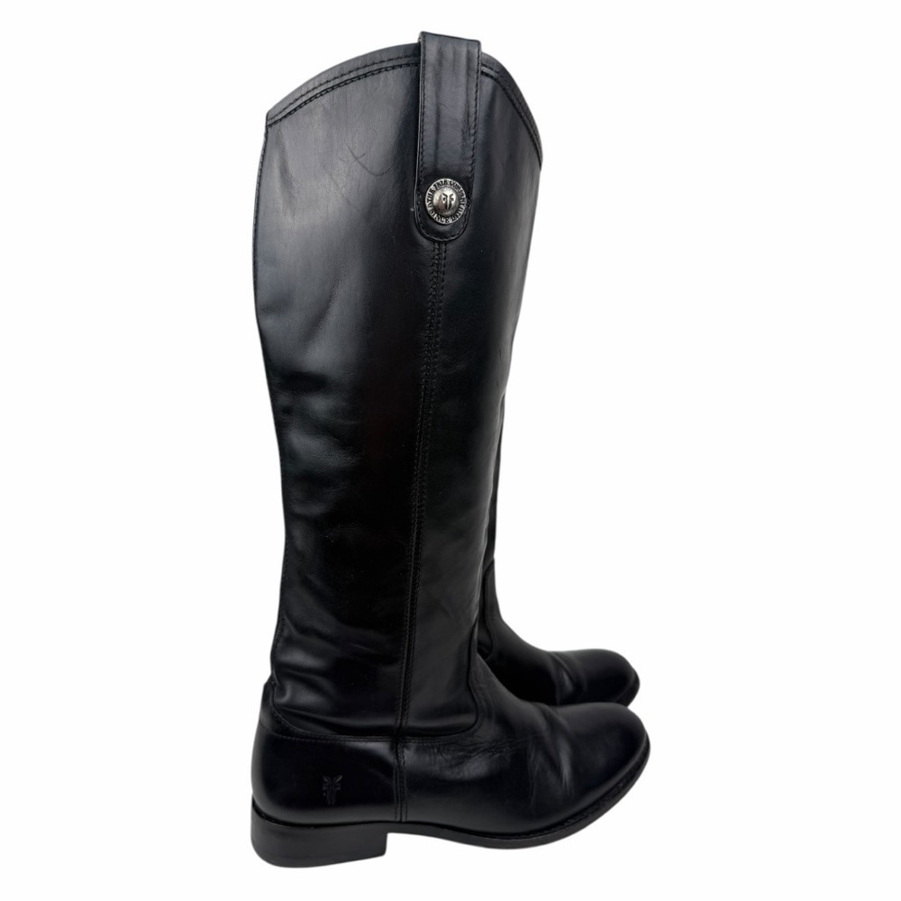 Frye Women's Leather Melissa Lug Button Knee-High Boots In Black Size 6.5B - Picture 3 of 10